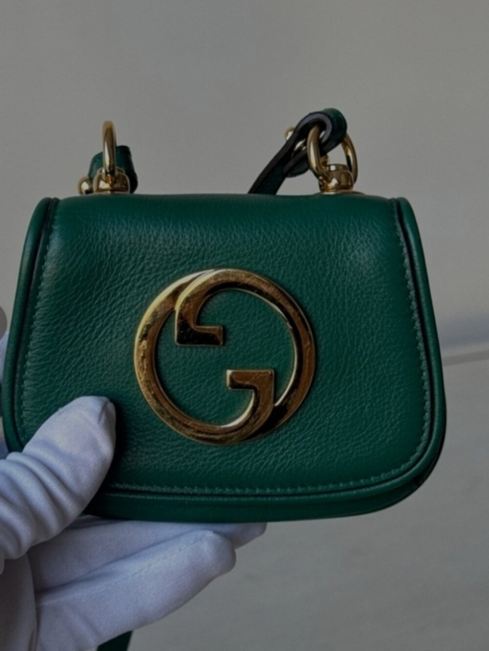 Gucci Blondie Interlocking G Green Mini Leather Crossbody Shoulder Bag - Picture 16 of 16